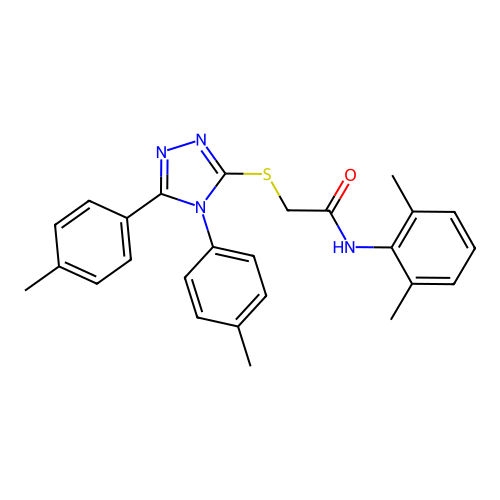 2-[[4,5-bis(4-methylphenyl)-1,2,4-triazol-3-yl]sulfanyl]-N-(2,6-dimethylphenyl)acetamide structure