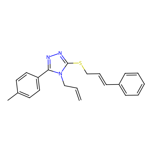 4-allyl-3-(cinnamylthio)-5-(p-tolyl)-4H-1,2,4-triazole structure