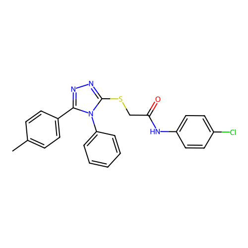 N-(4-chlorophenyl)-2-((4-phenyl-5-(p-tolyl)-4h-1,2,4-triazol-3-yl)thio)acetamide structure