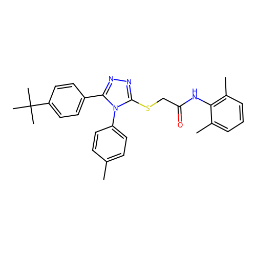 2-{[5-(4-tert-butylphenyl)-4-(4-methylphenyl)-4H-1,2,4-triazol-3-yl]sulfanyl}-N-(2,6-dimethylphenyl)acetamide structure