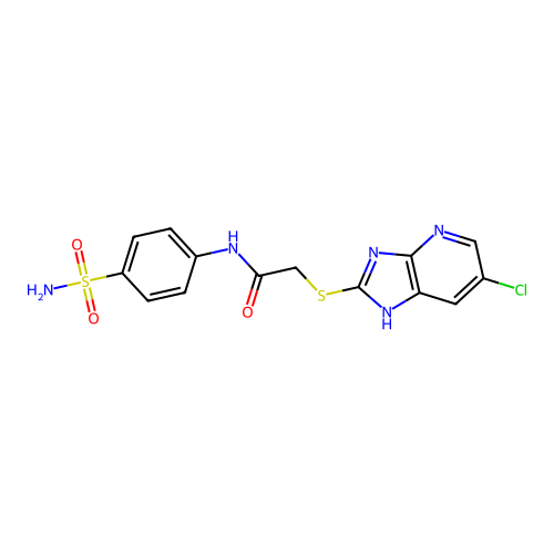 2-[(6-chloro-1H-imidazo[4,5-b]pyridin-2-yl)sulfanyl]-N-(4-sulfamoylphenyl)acetamide structure