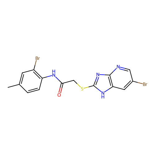 2-[(6-bromo-1H-imidazo[4,5-b]pyridin-2-yl)sulfanyl]-N-(2-bromo-4-methylphenyl)acetamide structure