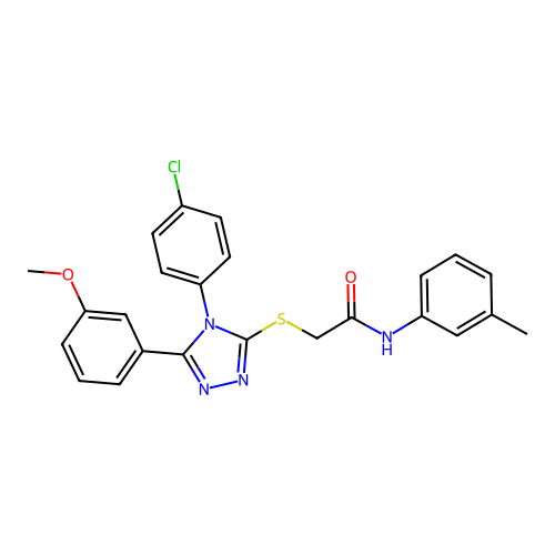 2-{[4-(4-chlorophenyl)-5-(3-methoxyphenyl)-4H-1,2,4-triazol-3-yl]sulfanyl}-N-(3-methylphenyl)acetamide structure