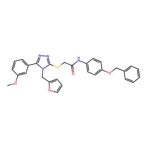 N-[4-(benzyloxy)phenyl]-2-{[4-(furan-2-ylmethyl)-5-(3-methoxyphenyl)-4H-1,2,4-triazol-3-yl]sulfanyl}acetamide structure