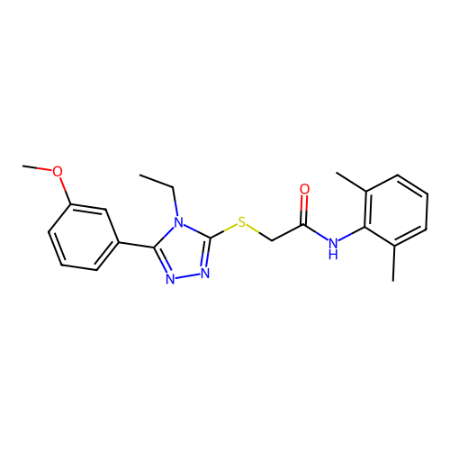 N-(2,6-dimethylphenyl)-2-{[4-ethyl-5-(3-methoxyphenyl)-4H-1,2,4-triazol-3-yl]sulfanyl}acetamide structure