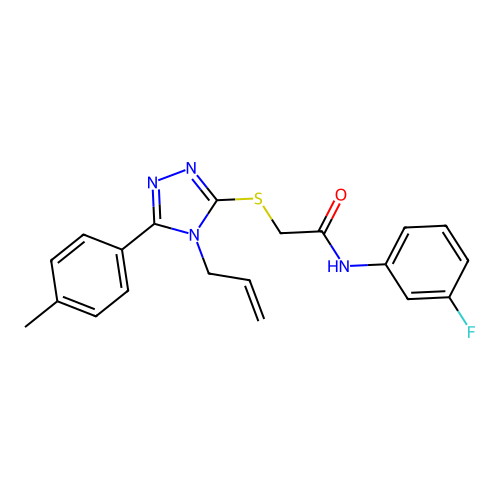 N-(3-fluorophenyl)-2-{[5-(4-methylphenyl)-4-(prop-2-en-1-yl)-4H-1,2,4-triazol-3-yl]sulfanyl}acetamide structure