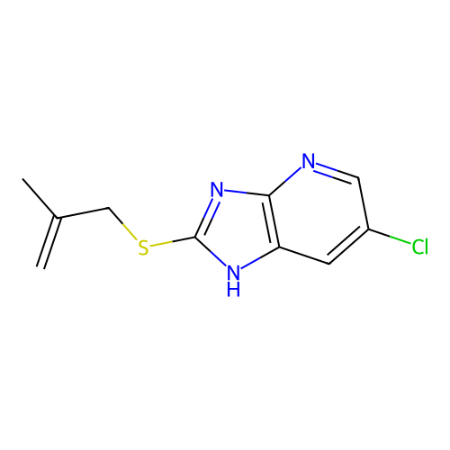 6-Chloro-2-(2-methyl-allylsulfanyl)-3H-imidazo[4,5-b]pyridine structure