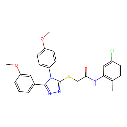 N-(5-chloro-2-methylphenyl)-2-{[5-(3-methoxyphenyl)-4-(4-methoxyphenyl)-4H-1,2,4-triazol-3-yl]sulfanyl}acetamide structure