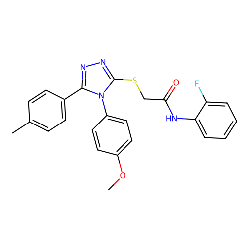 N-(2-fluorophenyl)-2-{[4-(4-methoxyphenyl)-5-(4-methylphenyl)-4H-1,2,4-triazol-3-yl]sulfanyl}acetamide structure