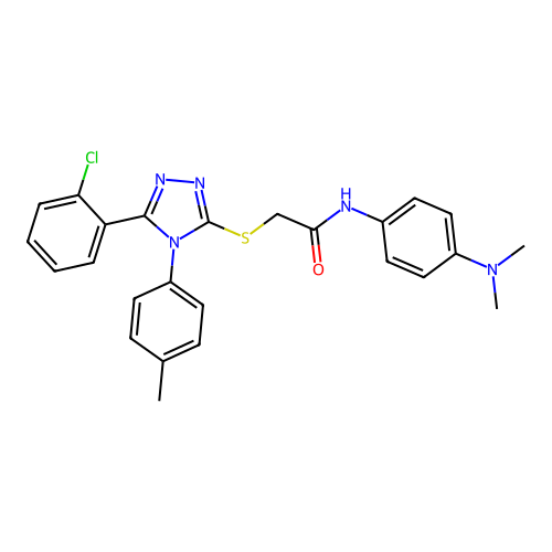 2-{[5-(2-chlorophenyl)-4-(4-methylphenyl)-4H-1,2,4-triazol-3-yl]sulfanyl}-N-[4-(dimethylamino)phenyl]acetamide structure