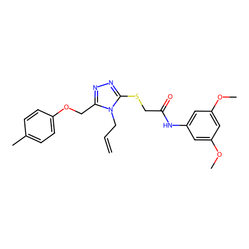 2-((4-allyl-5-((p-tolyloxy)methyl)-4H-1,2,4-triazol-3-yl)thio)-N-(3,5-dimethoxyphenyl)acetamide structure
