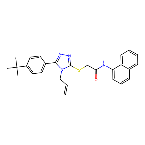 2-{[5-(4-tert-butylphenyl)-4-(prop-2-en-1-yl)-4H-1,2,4-triazol-3-yl]sulfanyl}-N-(naphthalen-1-yl)acetamide structure