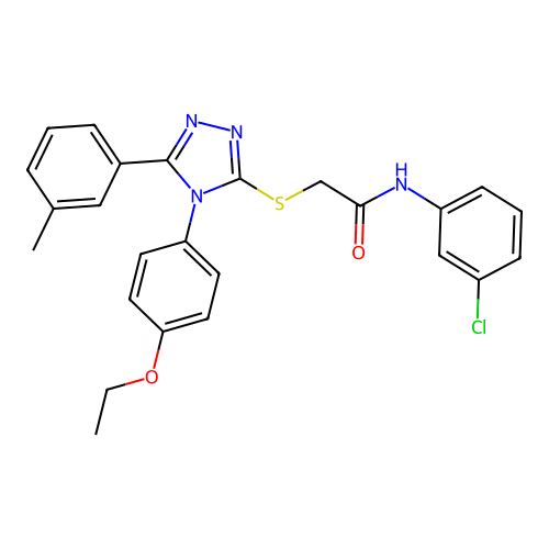 N-(3-chlorophenyl)-2-[[4-(4-ethoxyphenyl)-5-(3-methylphenyl)-1,2,4-triazol-3-yl]sulfanyl]acetamide structure
