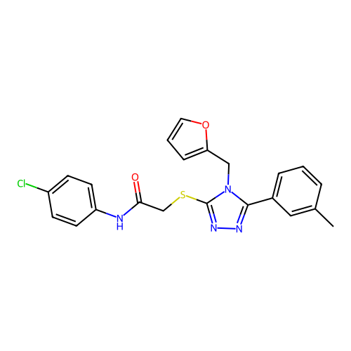 N-(4-chlorophenyl)-2-{[4-(furan-2-ylmethyl)-5-(3-methylphenyl)-4H-1,2,4-triazol-3-yl]sulfanyl}acetamide structure