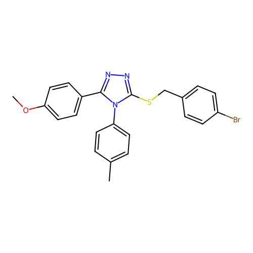 3-{[(4-bromophenyl)methyl]sulfanyl}-5-(4-methoxyphenyl)-4-(4-methylphenyl)-4H-1,2,4-triazole structure