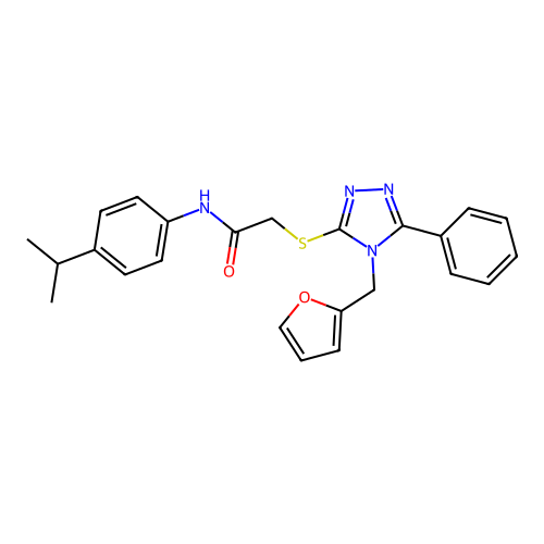 2-{[4-(furan-2-ylmethyl)-5-phenyl-4H-1,2,4-triazol-3-yl]sulfanyl}-N-[4-(propan-2-yl)phenyl]acetamide structure