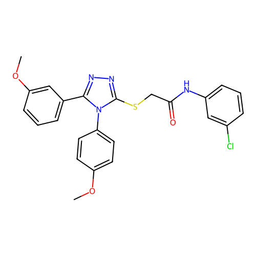 N-(3-chlorophenyl)-2-{[5-(3-methoxyphenyl)-4-(4-methoxyphenyl)-4H-1,2,4-triazol-3-yl]sulfanyl}acetamide structure