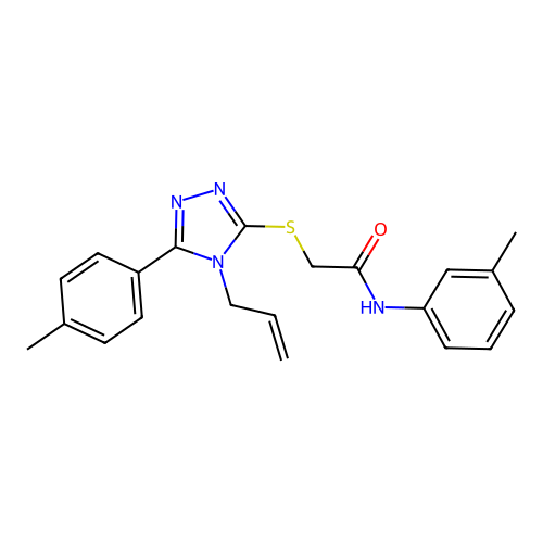 2-((4-allyl-5-(p-tolyl)-4H-1,2,4-triazol-3-yl)thio)-N-(m-tolyl)acetamide structure
