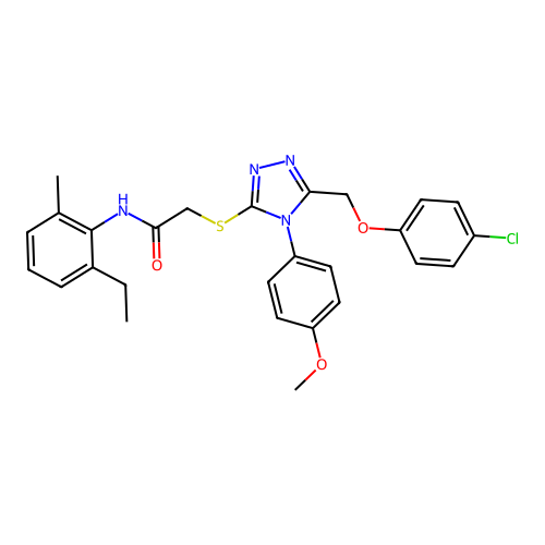 2-((5-((4-chlorophenoxy)methyl)-4-(4-methoxyphenyl)-4H-1,2,4-triazol-3-yl)thio)-N-(2-ethyl-6-methylphenyl)acetamide structure