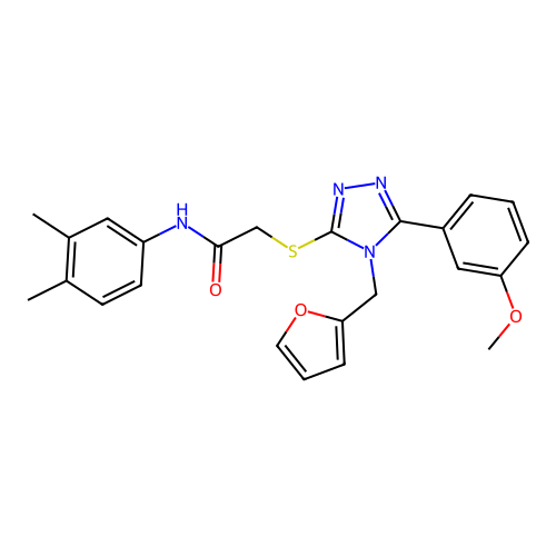 N-(3,4-dimethylphenyl)-2-{[4-(furan-2-ylmethyl)-5-(3-methoxyphenyl)-4H-1,2,4-triazol-3-yl]sulfanyl}acetamide structure