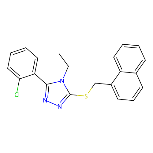 3-(2-chlorophenyl)-4-ethyl-5-[(naphthalen-1-ylmethyl)sulfanyl]-4H-1,2,4-triazole structure
