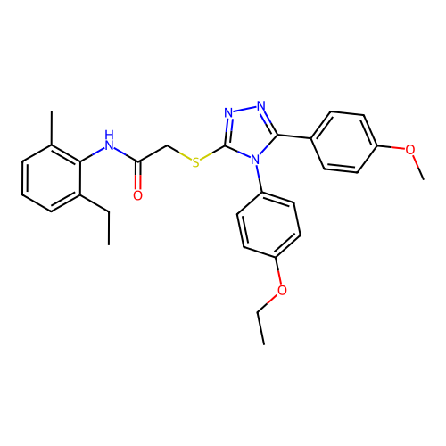 2-{[4-(4-ethoxyphenyl)-5-(4-methoxyphenyl)-4H-1,2,4-triazol-3-yl]sulfanyl}-N-(2-ethyl-6-methylphenyl)acetamide structure