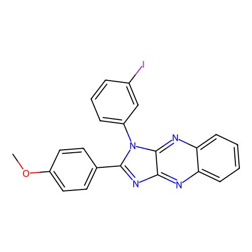 1-(3-iodophenyl)-2-(4-methoxyphenyl)-1H-imidazo[4,5-b]quinoxaline structure