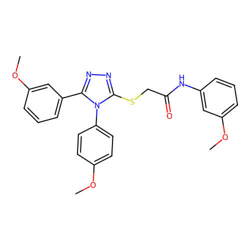 N-(3-methoxyphenyl)-2-{[5-(3-methoxyphenyl)-4-(4-methoxyphenyl)-4H-1,2,4-triazol-3-yl]sulfanyl}acetamide structure