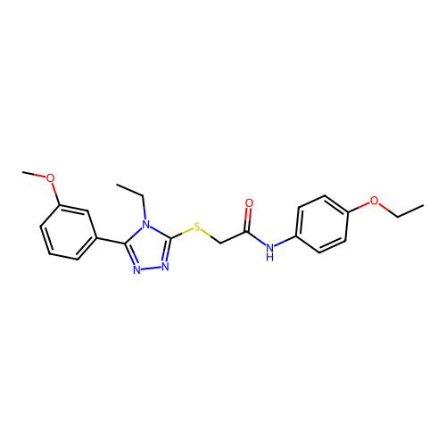 N-(4-ethoxyphenyl)-2-{[4-ethyl-5-(3-methoxyphenyl)-4H-1,2,4-triazol-3-yl]sulfanyl}acetamide structure