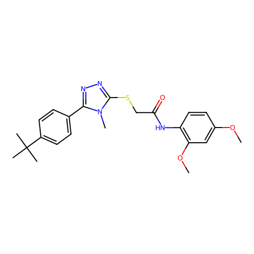 2-{[5-(4-tert-butylphenyl)-4-methyl-4H-1,2,4-triazol-3-yl]sulfanyl}-N-(2,4-dimethoxyphenyl)acetamide structure