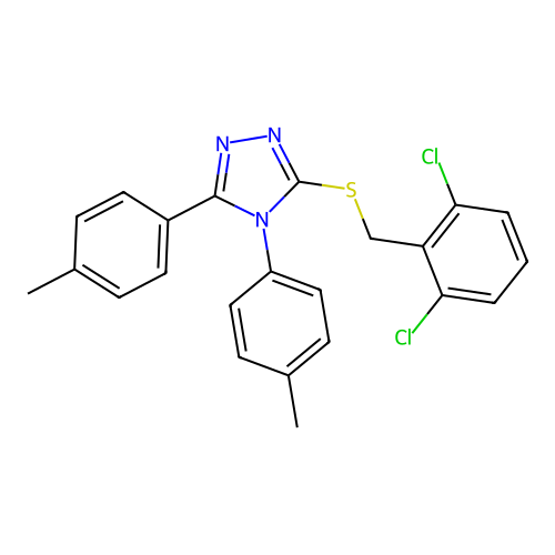 3-[(2,6-dichlorobenzyl)sulfanyl]-4,5-bis(4-methylphenyl)-4H-1,2,4-triazole structure