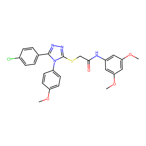 2-{[5-(4-chlorophenyl)-4-(4-methoxyphenyl)-4H-1,2,4-triazol-3-yl]sulfanyl}-N-(3,5-dimethoxyphenyl)acetamide structure
