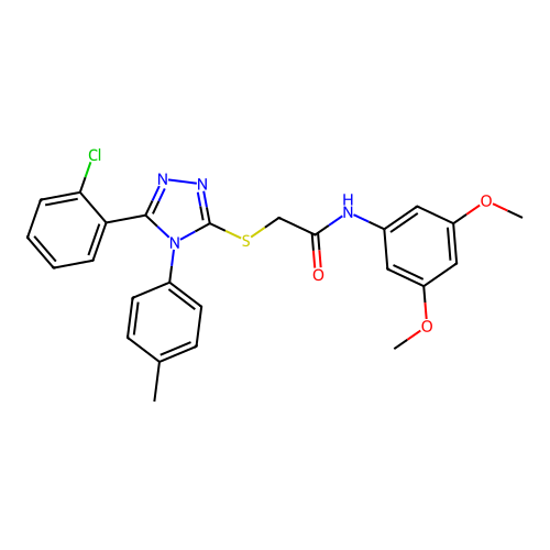 2-{[5-(2-chlorophenyl)-4-(4-methylphenyl)-4H-1,2,4-triazol-3-yl]sulfanyl}-N-(3,5-dimethoxyphenyl)acetamide structure