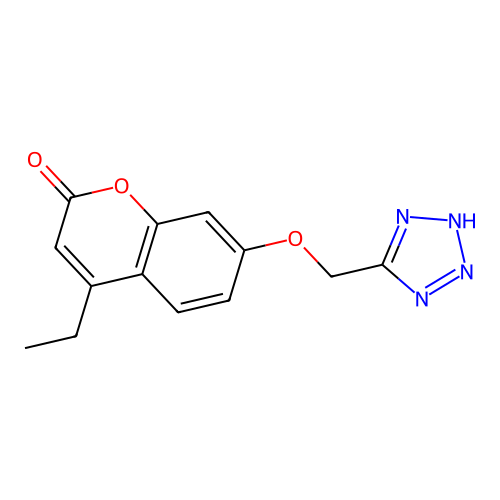 4-ethyl-7-(1H-tetrazol-5-ylmethoxy)-2H-chromen-2-one structure
