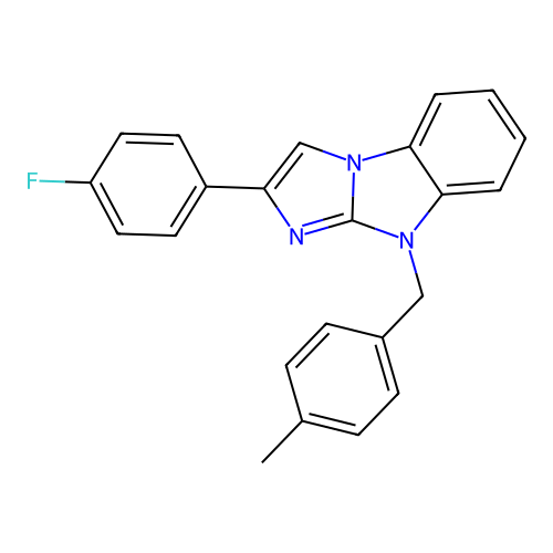 2-(4-fluorophenyl)-9-(4-methylbenzyl)-9H-benzo[d]imidazo[1,2-a]imidazole structure