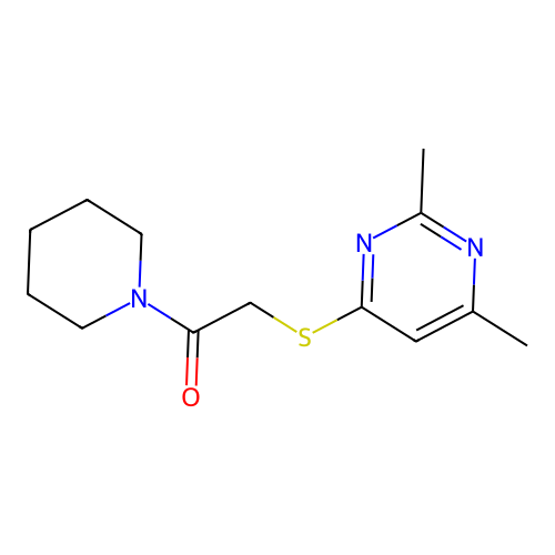 2-[(2,6-Dimethylpyrimidin-4-yl)sulfanyl]-1-(piperidin-1-yl)ethanone structure