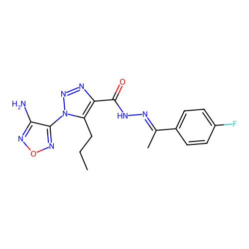 C16H17FN8O2 structure