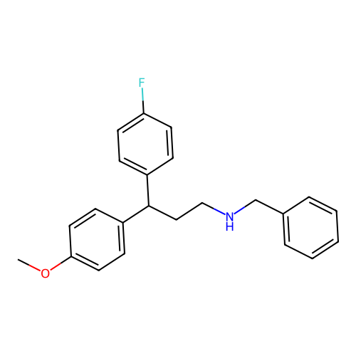 N-benzyl-3-(4-fluorophenyl)-3-(4-methoxyphenyl)propan-1-amine structure