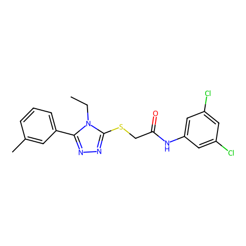 N-(3,5-dichlorophenyl)-2-[[4-ethyl-5-(3-methylphenyl)-1,2,4-triazol-3-yl]sulfanyl]acetamide structure