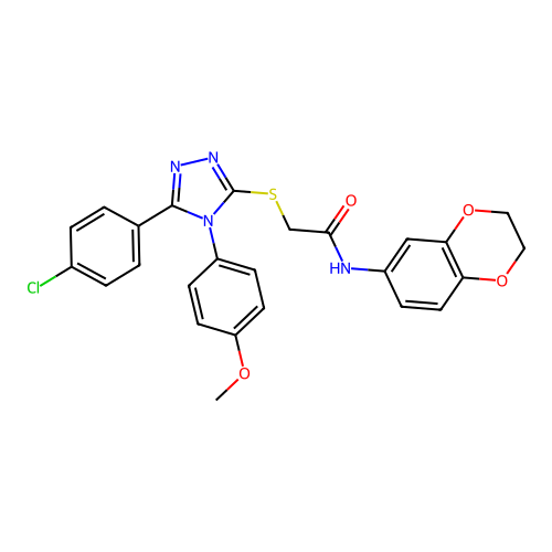 2-{[5-(4-chlorophenyl)-4-(4-methoxyphenyl)-4H-1,2,4-triazol-3-yl]sulfanyl}-N-(2,3-dihydro-1,4-benzodioxin-6-yl)acetamide structure