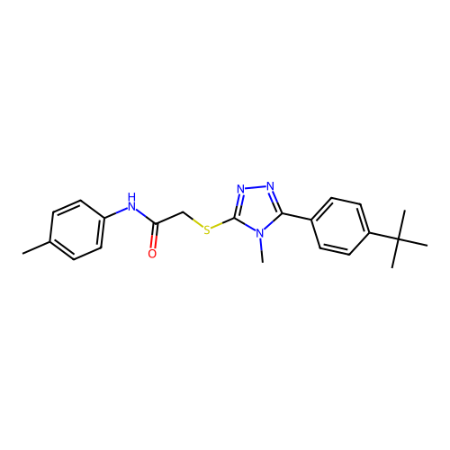 2-((5-(4-(tert-butyl)phenyl)-4-methyl-4H-1,2,4-triazol-3-yl)thio)-N-(p-tolyl)acetamide structure