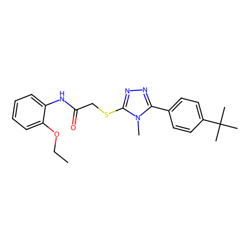 2-{[5-(4-tert-butylphenyl)-4-methyl-4H-1,2,4-triazol-3-yl]sulfanyl}-N-(2-ethoxyphenyl)acetamide structure