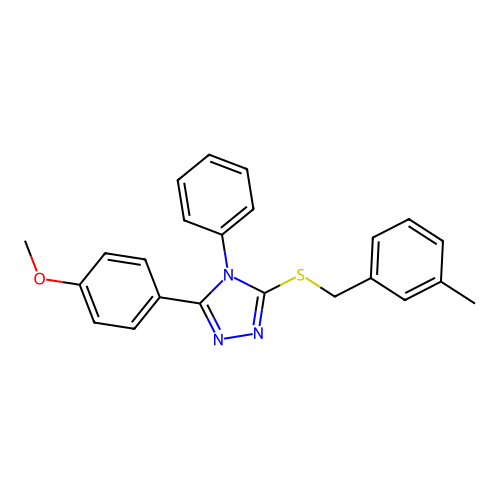 3-(4-methoxyphenyl)-5-[(3-methylphenyl)methylsulfanyl]-4-phenyl-1,2,4-triazole structure