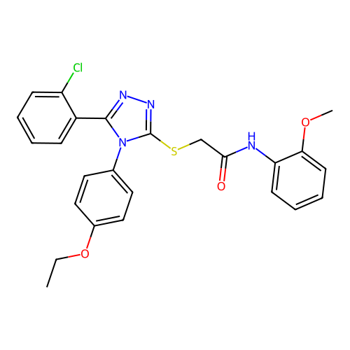 2-{[5-(2-chlorophenyl)-4-(4-ethoxyphenyl)-4H-1,2,4-triazol-3-yl]sulfanyl}-N-(2-methoxyphenyl)acetamide structure