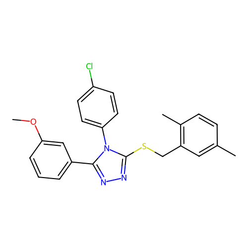 4-(4-chlorophenyl)-3-[(2,5-dimethylphenyl)methylsulfanyl]-5-(3-methoxyphenyl)-1,2,4-triazole structure