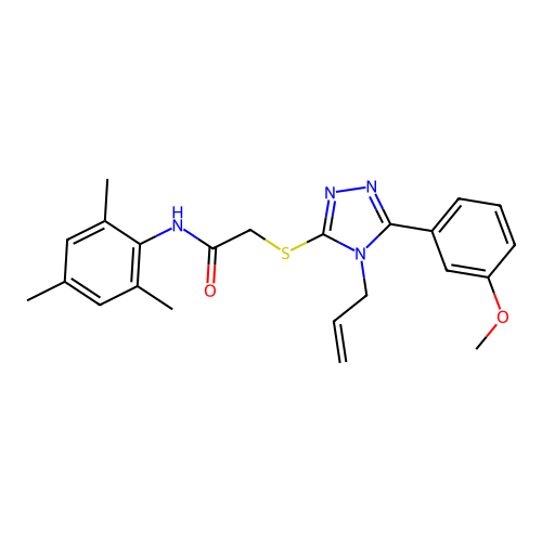 2-{[5-(3-methoxyphenyl)-4-(prop-2-en-1-yl)-4H-1,2,4-triazol-3-yl]sulfanyl}-N-(2,4,6-trimethylphenyl)acetamide structure