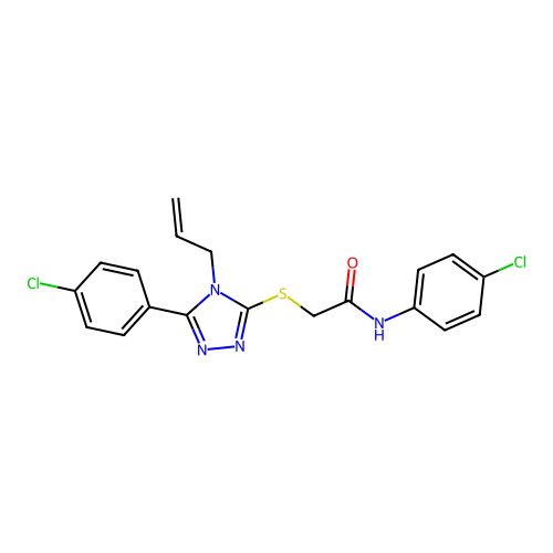 N-(4-chlorophenyl)-2-[[5-(4-chlorophenyl)-4-prop-2-enyl-1,2,4-triazol-3-yl]sulfanyl]acetamide structure