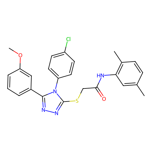 2-{[4-(4-chlorophenyl)-5-(3-methoxyphenyl)-4H-1,2,4-triazol-3-yl]sulfanyl}-N-(2,5-dimethylphenyl)acetamide structure