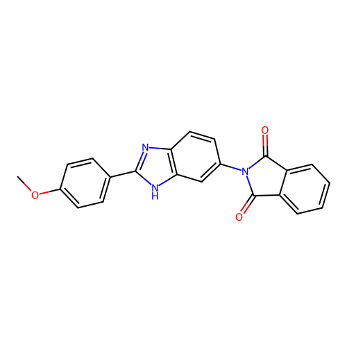 2-[2-(4-methoxyphenyl)-1H-benzimidazol-5-yl]-1H-isoindole-1,3(2H)-dione structure