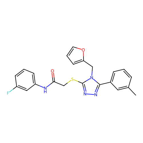 N-(3-fluorophenyl)-2-{[4-(furan-2-ylmethyl)-5-(3-methylphenyl)-4H-1,2,4-triazol-3-yl]sulfanyl}acetamide structure